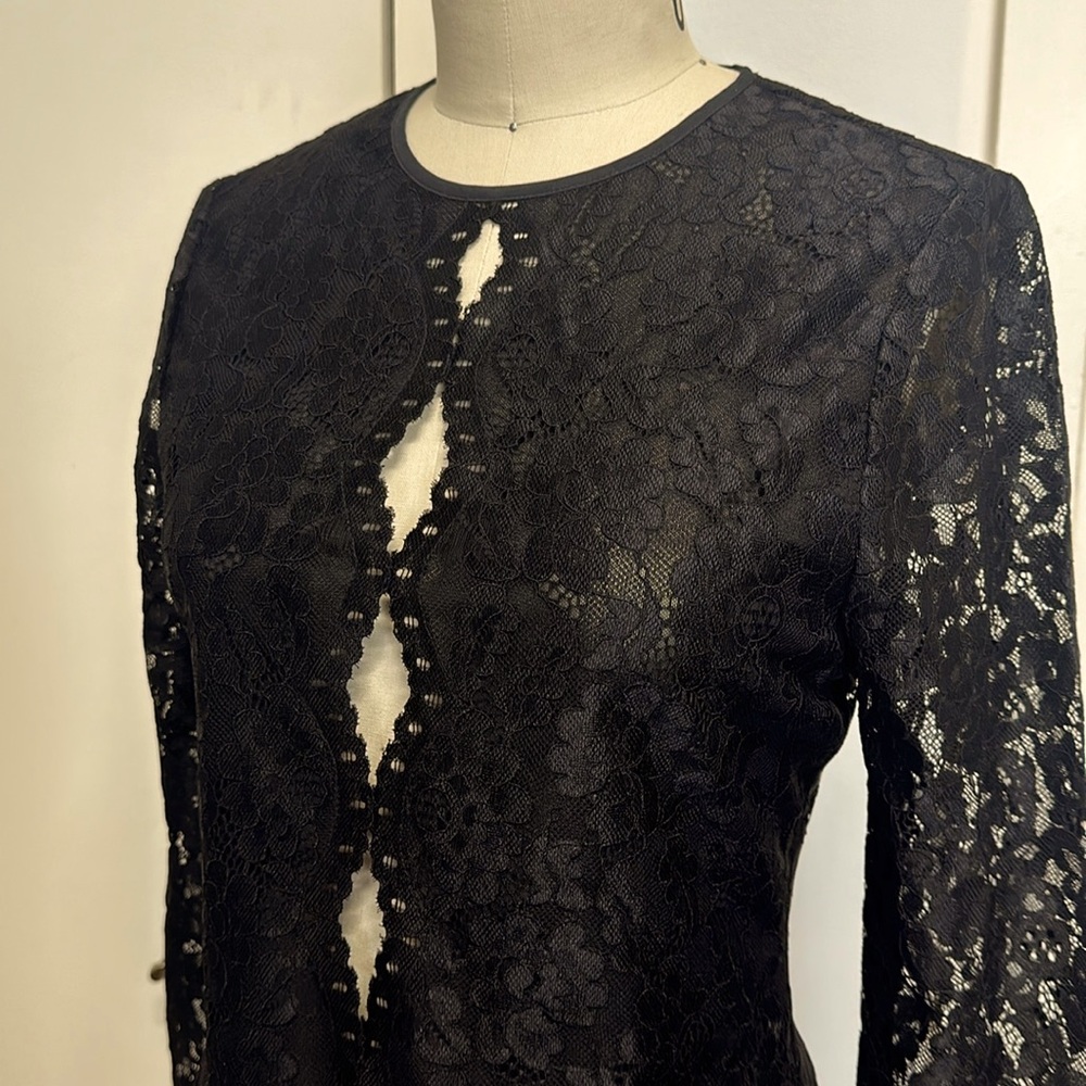 Cami NYC Black Lace Long-Sleeve Blouse